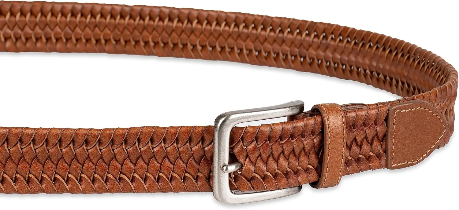 Tommy Bahama Men's Stretch Leather Braid Belt