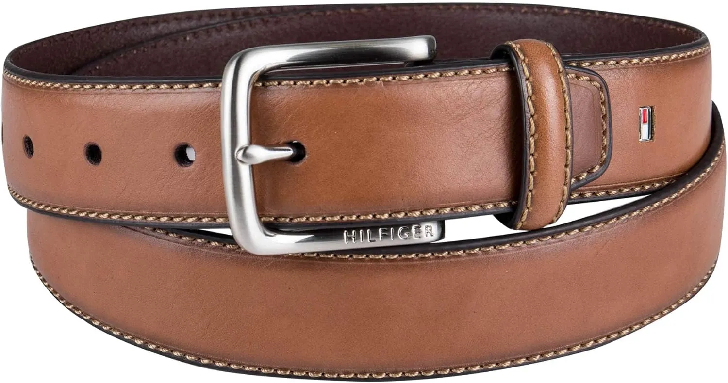 Tommy Hilfiger Men's Everyday Casual Jean Belt with Classic Harness Buckle