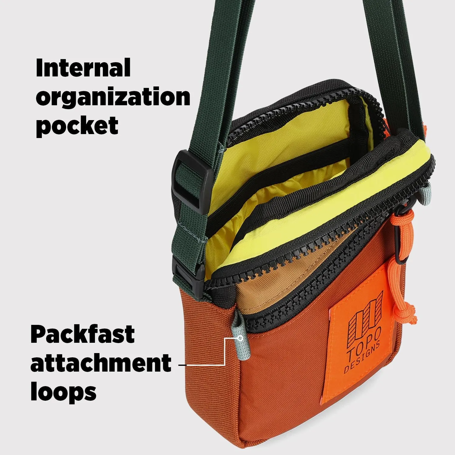 Topo Designs Mini Shoulder Bag - Over the Shoulder Daily Carry Essentials, Fanny Pack Carry Option