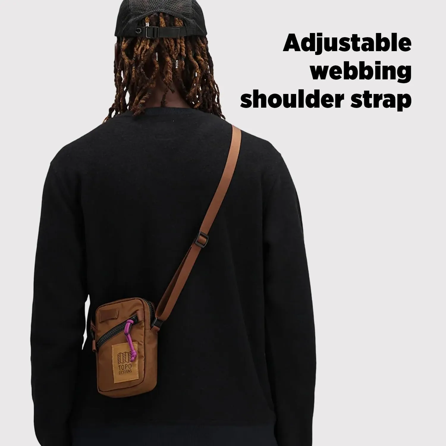 Topo Designs Mini Shoulder Bag - Over the Shoulder Daily Carry Essentials, Fanny Pack Carry Option