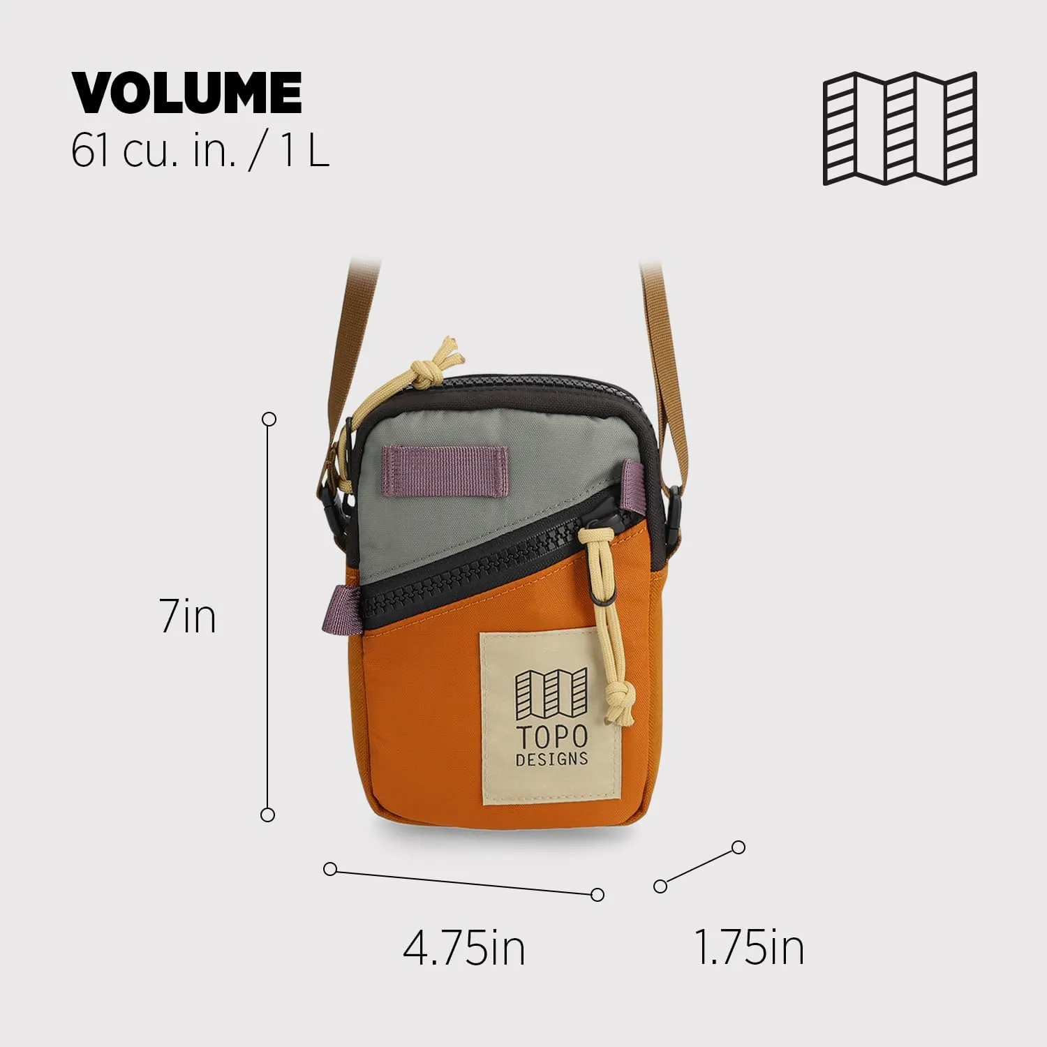 Topo Designs Mini Shoulder Bag - Over the Shoulder Daily Carry Essentials, Fanny Pack Carry Option