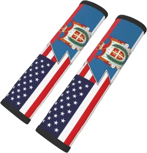 Tradicionalna Zastava Vojvodine sa grbom and America Car Seat Belt Cover Pad for for A More Comfortable Driving Car Interior Accessories Seat Belt Cover Pad 2 PCS Shoulder Strap Covers