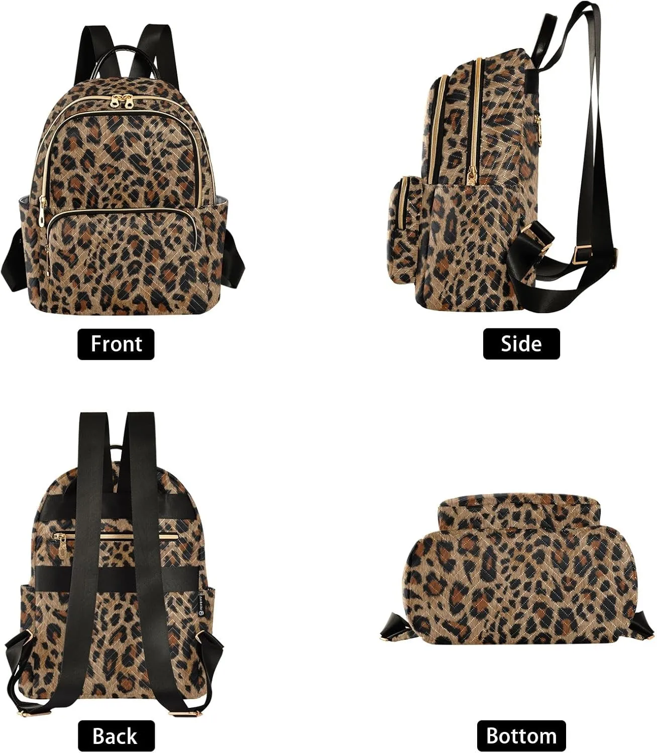 Travel Backpack Purse for Women Fashion Anti-theft Work Casual Cheetah Leopard Print Animal Daypack Shoulder Bag Medium Size