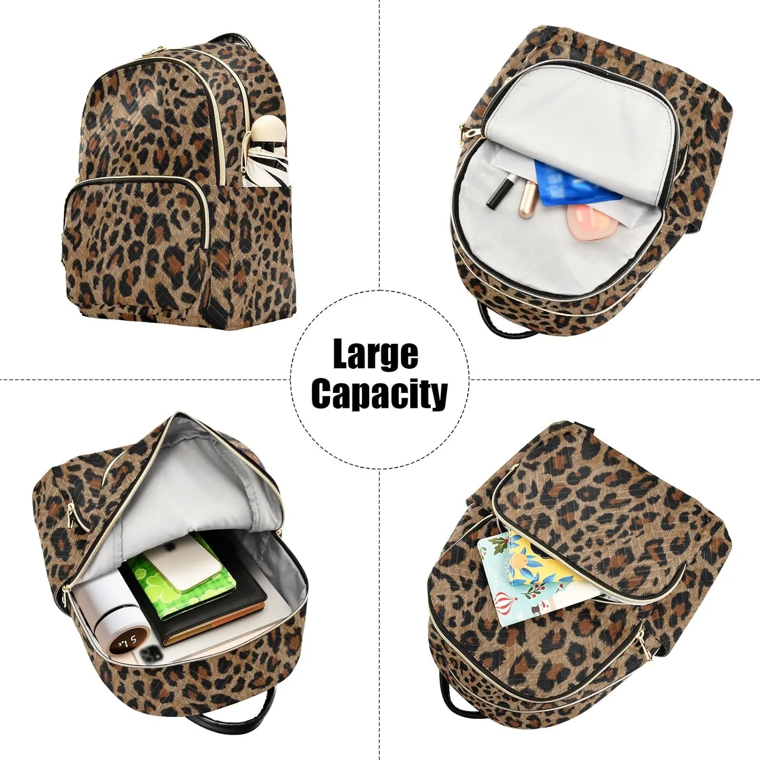 Travel Backpack Purse for Women Fashion Anti-theft Work Casual Cheetah Leopard Print Animal Daypack Shoulder Bag Medium Size