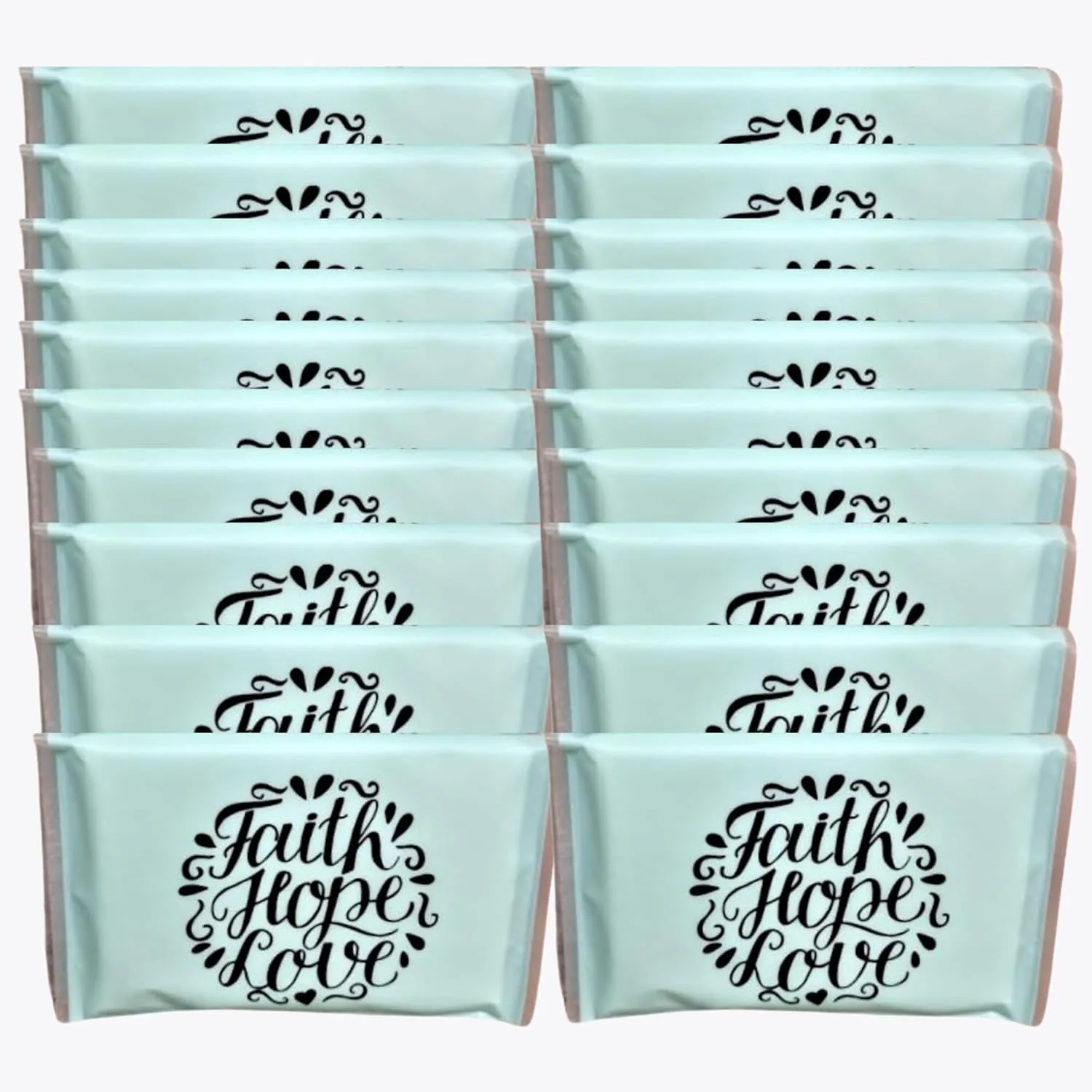 Travel Tissues Faith Hope Love Pocket Tissues Travel Size Slim Tissue Packs for Purse Size Travel Tissue Packs Travel Essentials (20-Pack)
