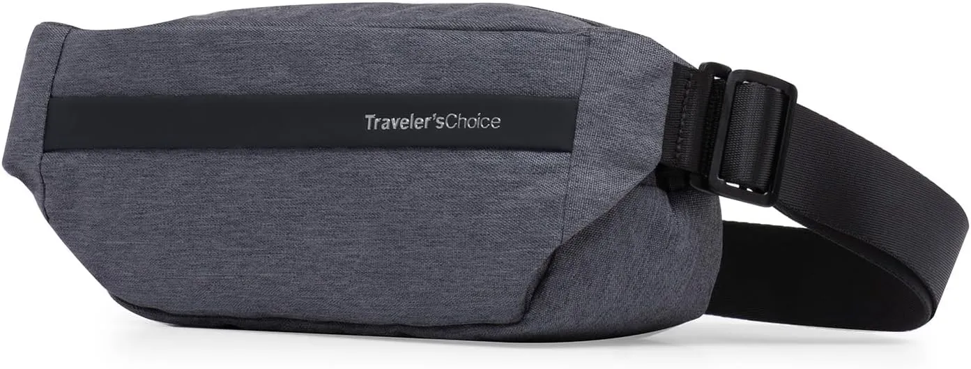 Traveler's Choice Belfast 10" Sling Bag Fanny Pack, Hiking, Stylish, Comfortable, Modern, Grey, One Size