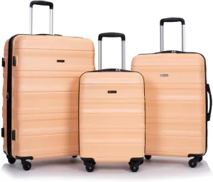 Travelhouse TravelhouseLuggageSets3PieceWear-ResistanceHardshellSpinnerWheelsSuitcaseSetswithTsaLock20/24/28TravelLuggagesClearanceLightweight