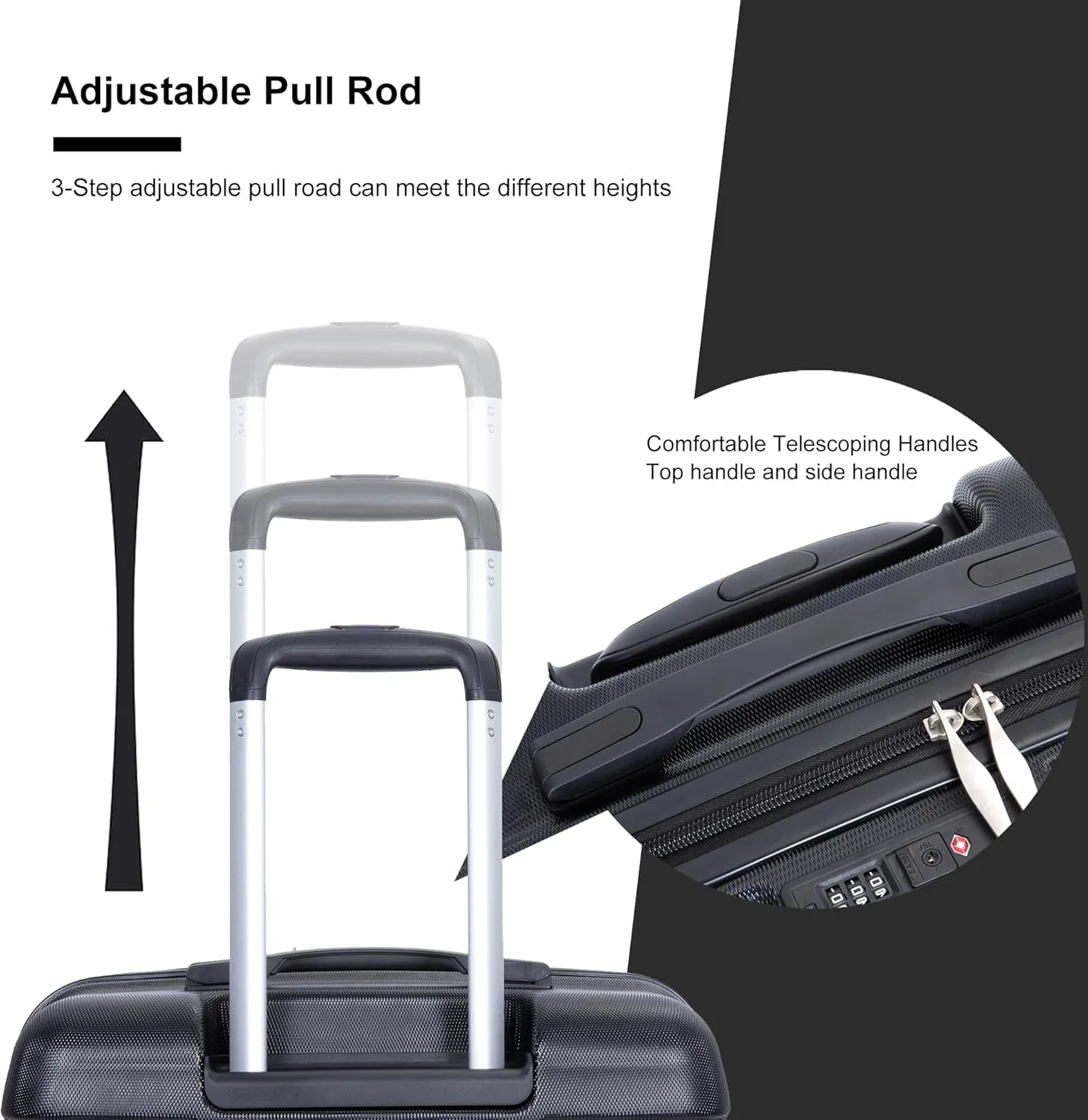 Travelhouse TravelhouseLuggageSets3PieceWear-ResistanceHardshellSpinnerWheelsSuitcaseSetswithTsaLock20/24/28TravelLuggagesClearanceLightweight