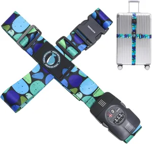 Travelkin Luggage Strap TSA Approved with TSA Lock Adjustable Luggage Strap for Suitcase to Protect Your Luggage (Coral)