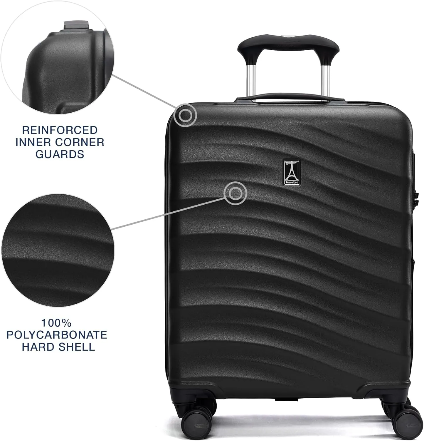 Travelpro Maxlite Air V2 Hardside Expandable Carry on Luggage, 8 Spinner Wheels, Lightweight Hard Shell Suitcase, TSA lock, Black, International Carry On 20-Inch