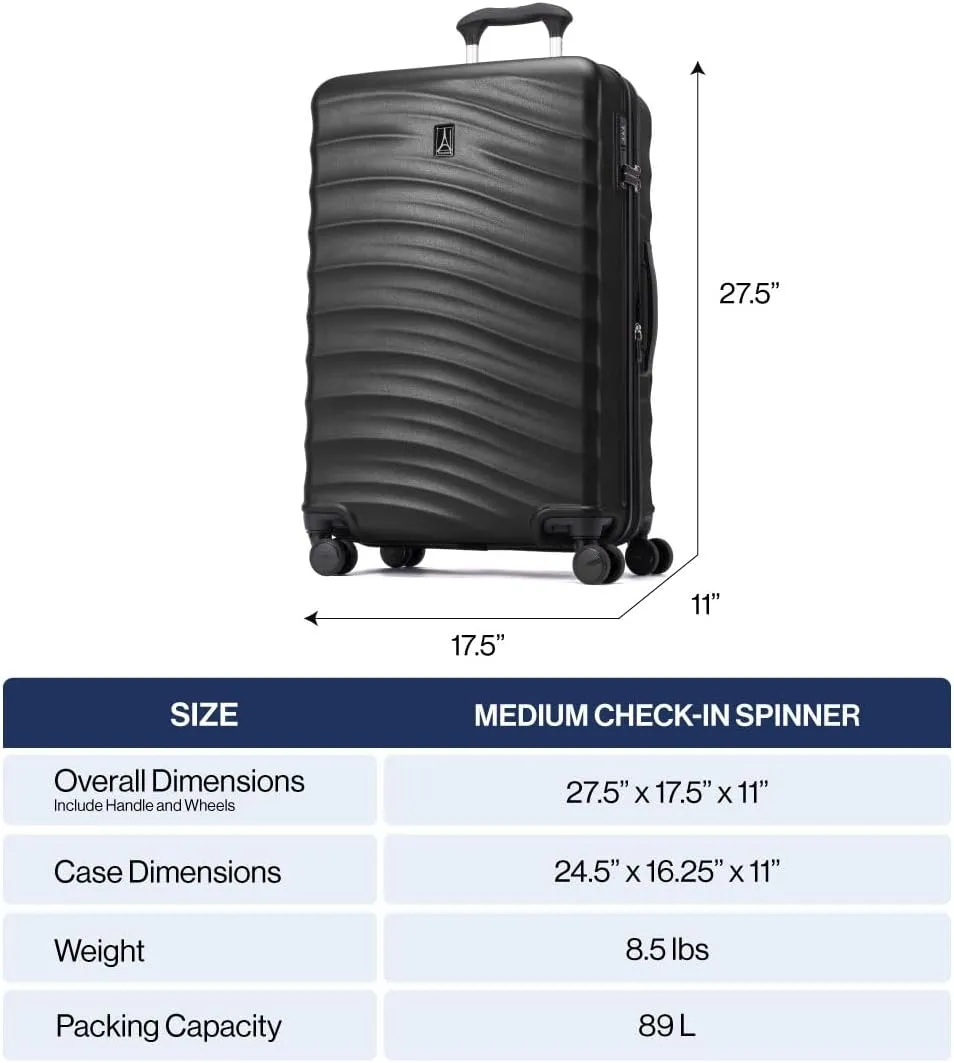 Travelpro Maxlite Air V2 Hardside Expandable Checked Luggage, 8 Spinner Wheels, Lightweight Hard Shell Suitcase, TSA lock, Slate Green, Checked Medium 25-Inch