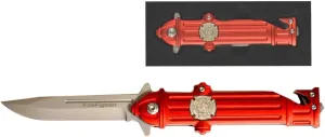 Treasure Gurus Red Fire Hydrant Shaped Folidng Pocket Knife w/Strap, Seat Belt, Rope Cutter & Glass Breaker