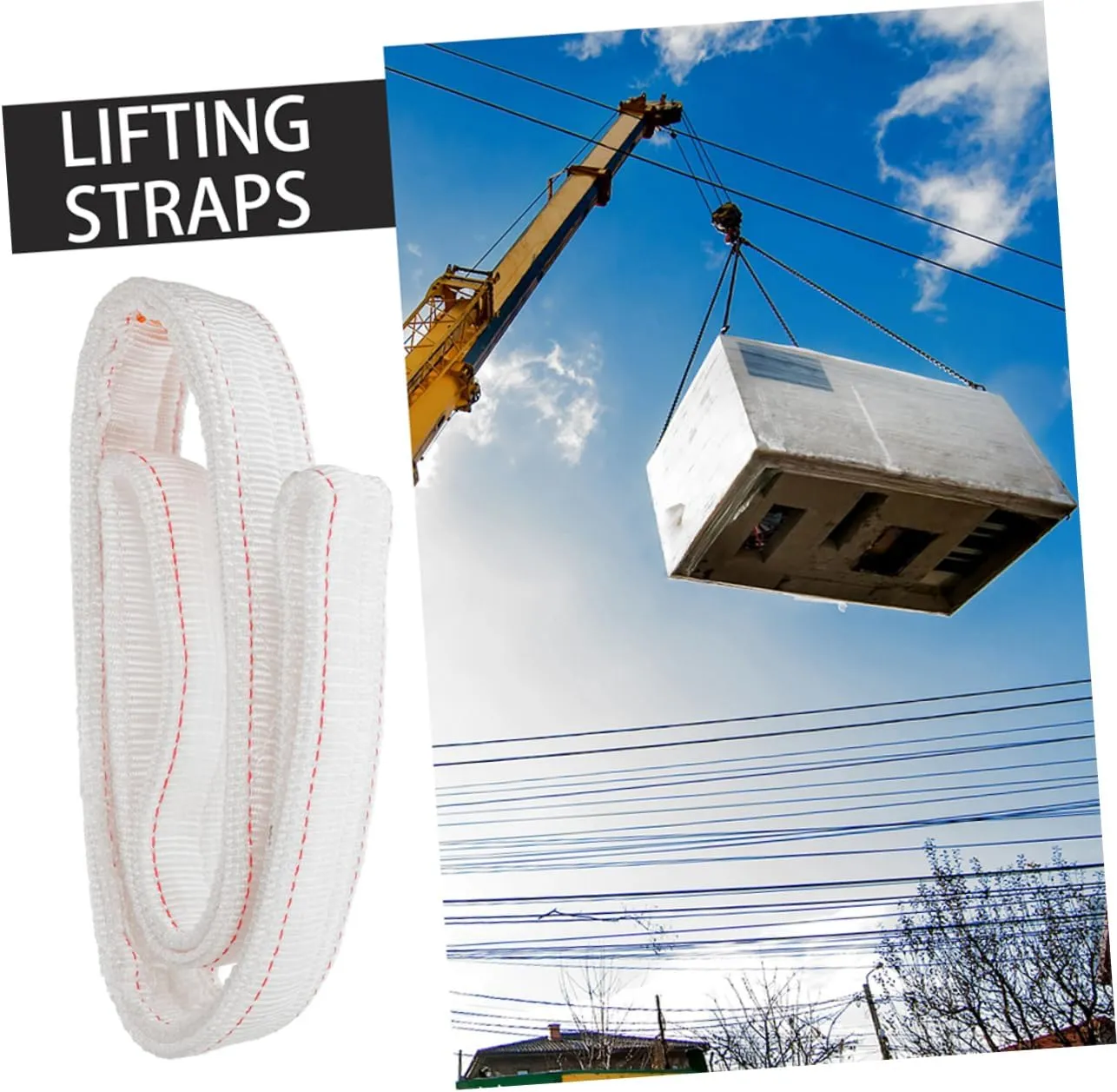 Tree Moving Lifting Strap Heavy Duty Tow Strap Polypropylene Fiber for Construction Safety