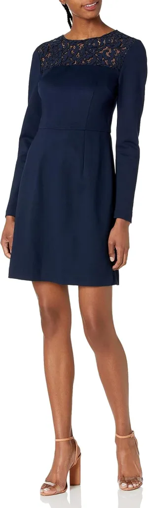 Trina Turk Women's Sebastian Lace Bibbed Ponte Dress