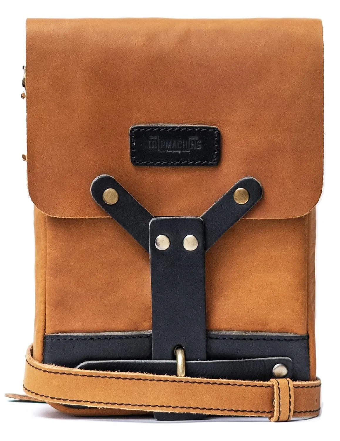 Trip Machine Company Genuine Leather Handmade Waist Drop Thigh Bag Fanny Pack (Vintage Tan)