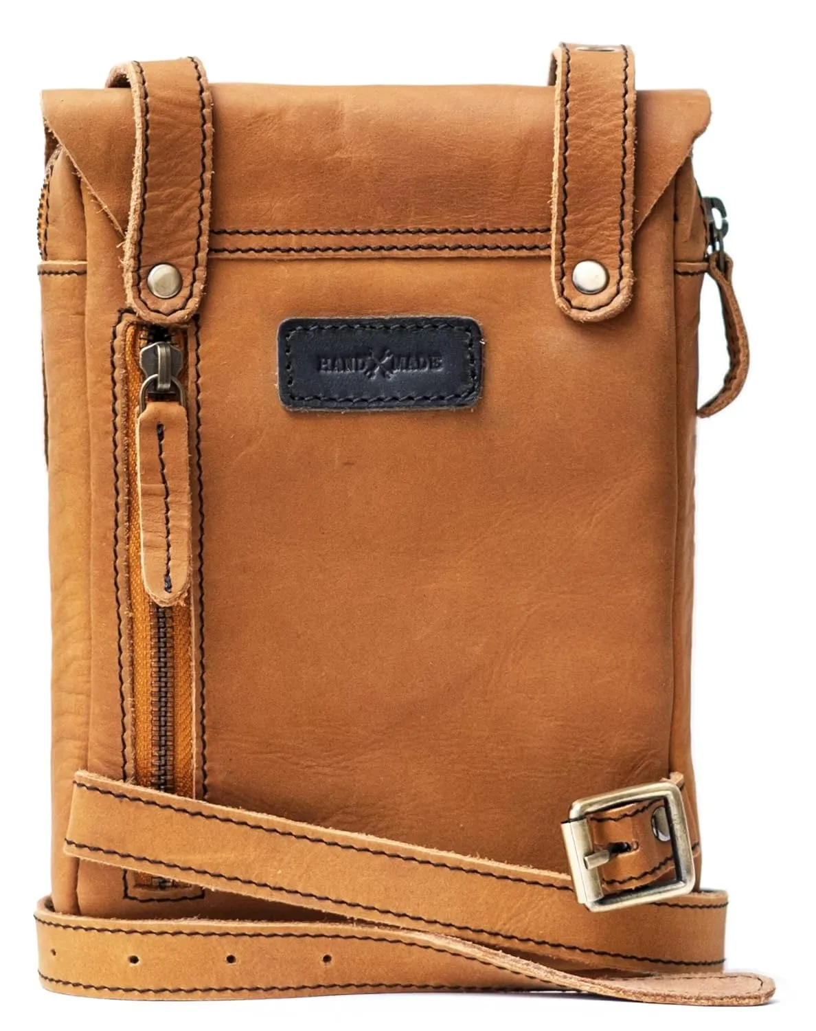Trip Machine Company Genuine Leather Handmade Waist Drop Thigh Bag Fanny Pack (Vintage Tan)