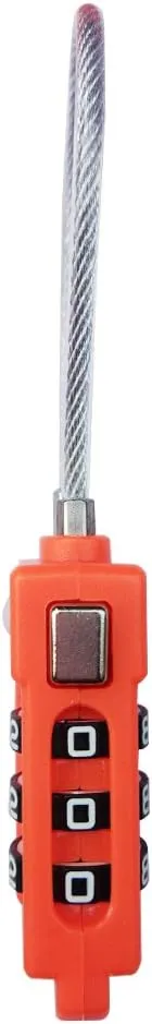 TSA Lock Security 3 Digit Combination Suitcase Luggage Bag Code Lock Padlock (Orange-4-Pack)