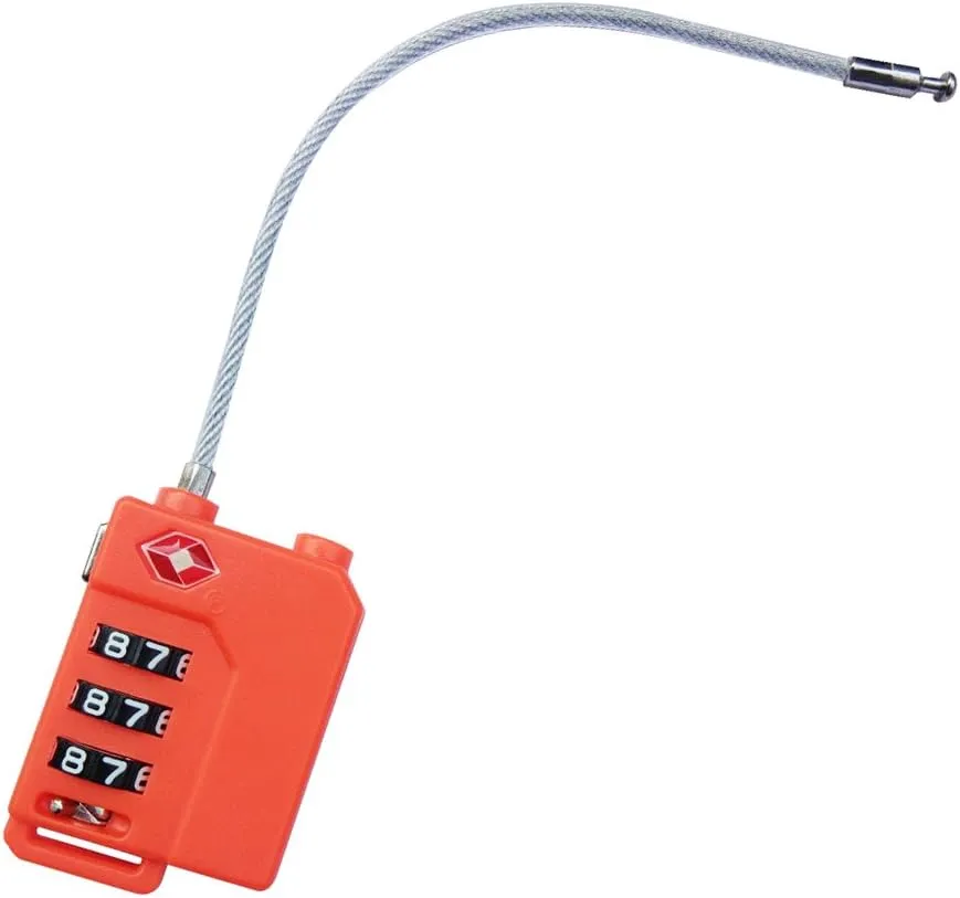 TSA Lock Security 3 Digit Combination Suitcase Luggage Bag Code Lock Padlock (Orange-4-Pack)