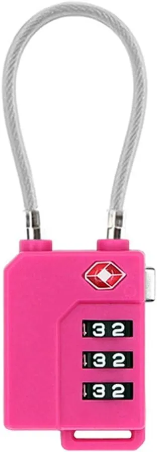 TSA Lock Security 3 Digit Combination Suitcase Luggage Bag Code Lock Padlock (Pink-4-Pack)