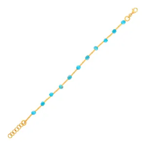 Turquoise and Gold Beaded Bracelet