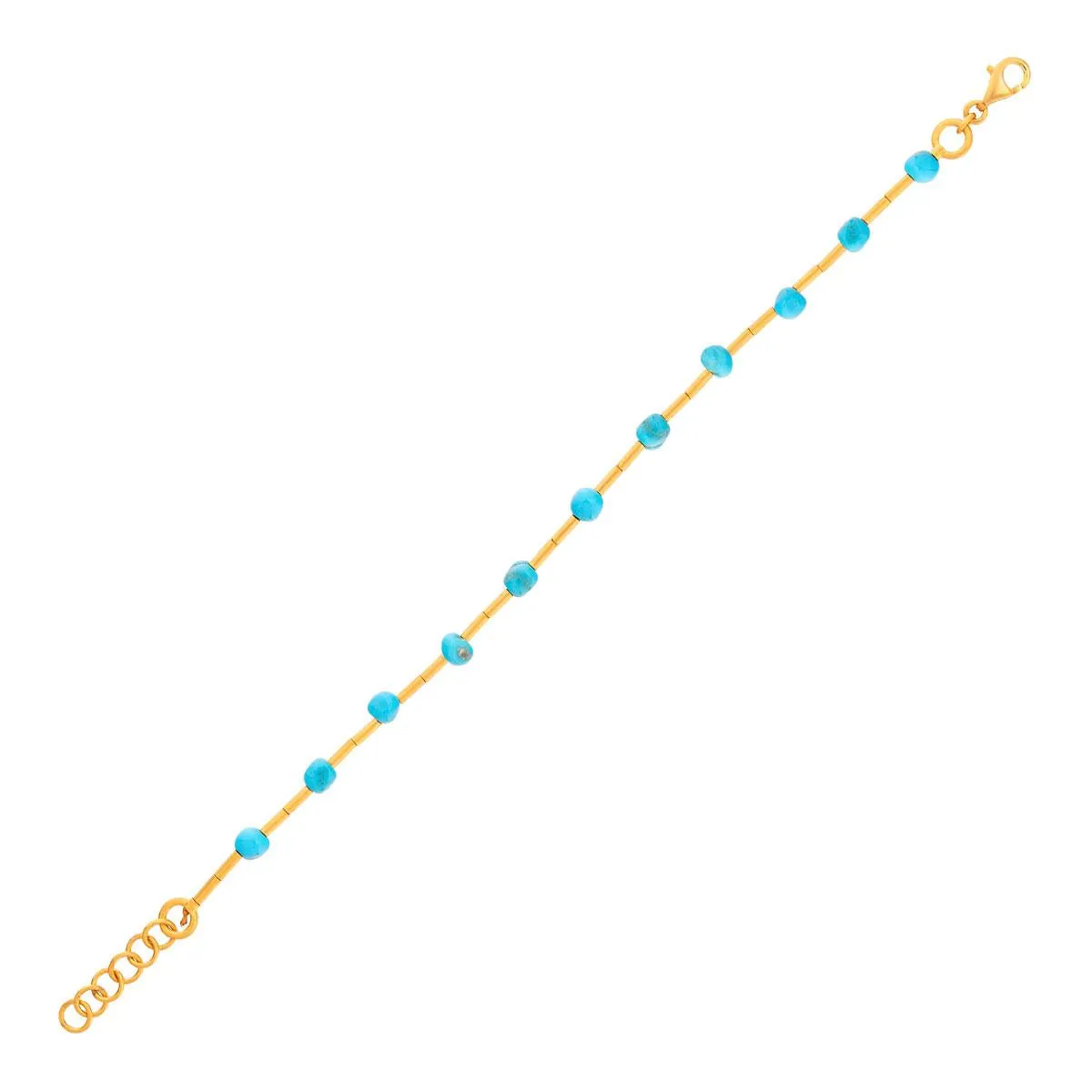 Turquoise and Gold Beaded Bracelet