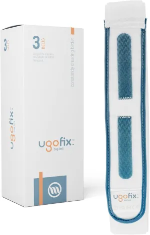 Ugo Fix Bag Strap (x3) – Urine Drainage Support Strap/Catheter Leg Bag Support Strap/Elastic Belt Bag Straps with Soft Elastic Fabric and Comfortable Silicone Grips (Pack of 3)