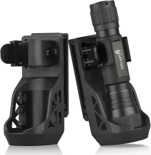 ULTRAFIRE W66 Tactical Flashlight Holster 2 Pack, Rotatable Duty Belt Flashlight Holder with Lever Side Lock System, Only Suitable for 0.9"-1.2" Diameter Flashlights