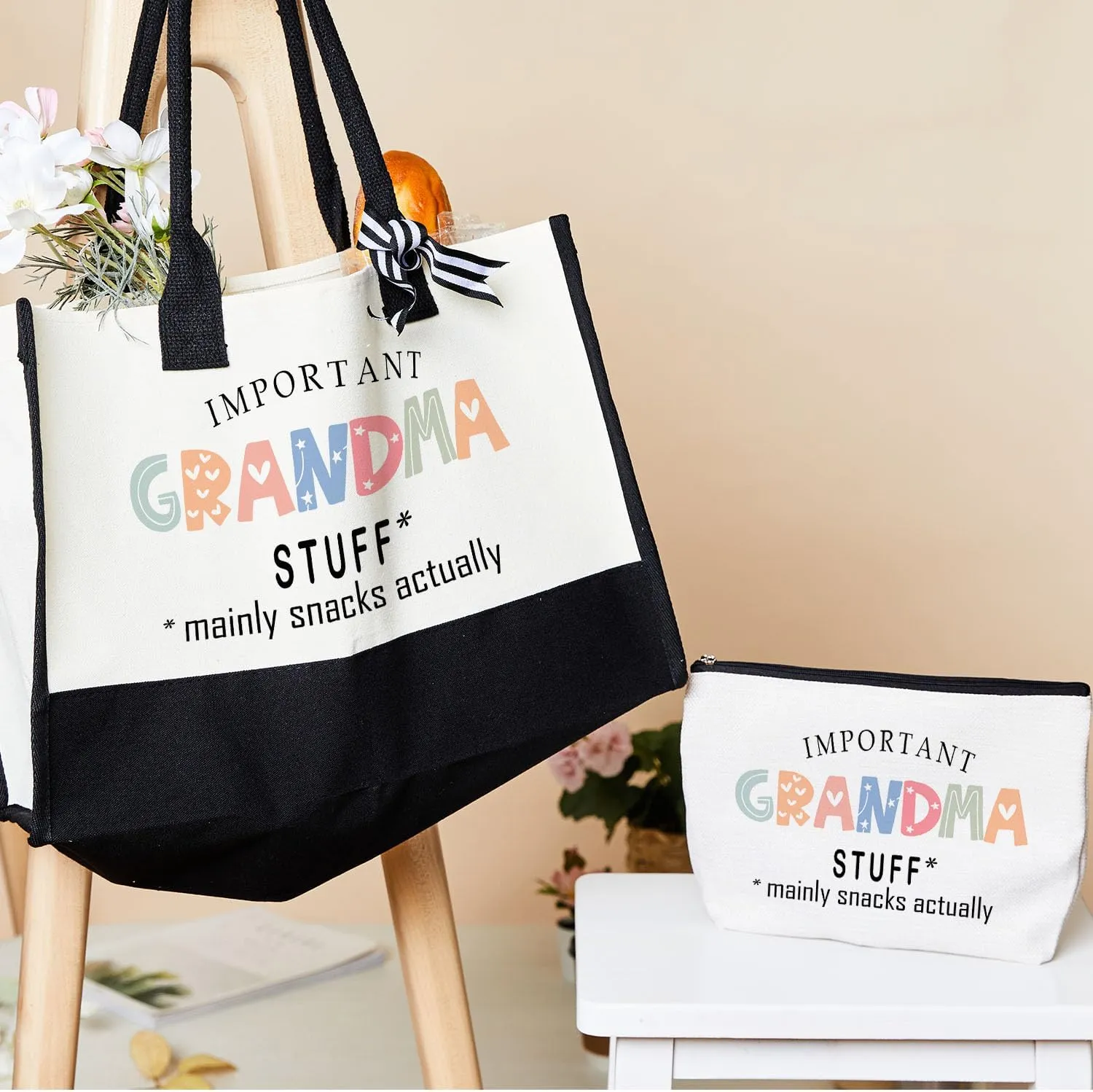 Undergo 2pcs Birthday Gifts For Grandma, Mothers Day Handbag For Nana - Thank You makeup bag For Grandma
