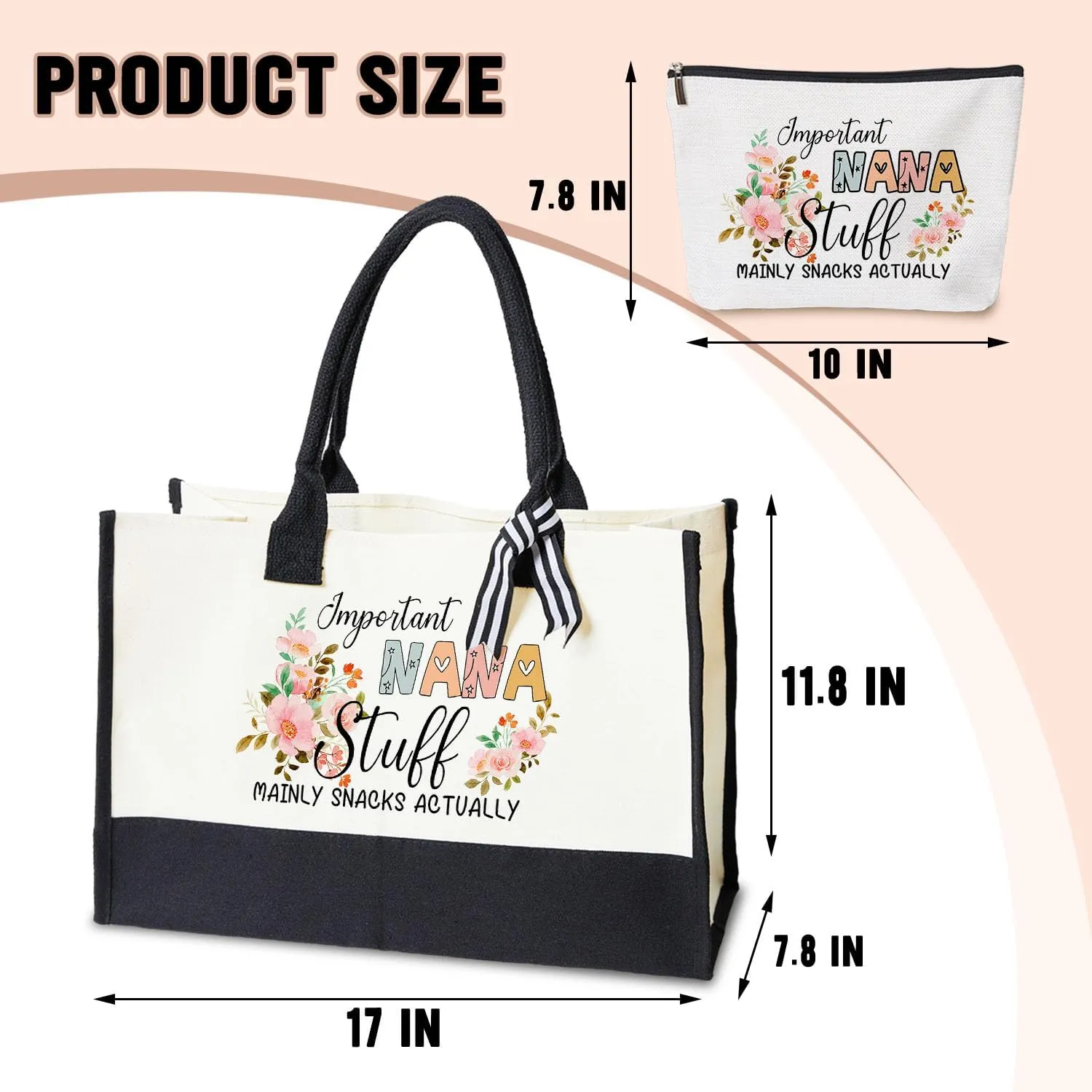 Undergo 2pcs Birthday Gifts For Grandma, Mothers Day Handbag For Nana - Thank You makeup bag For Grandma
