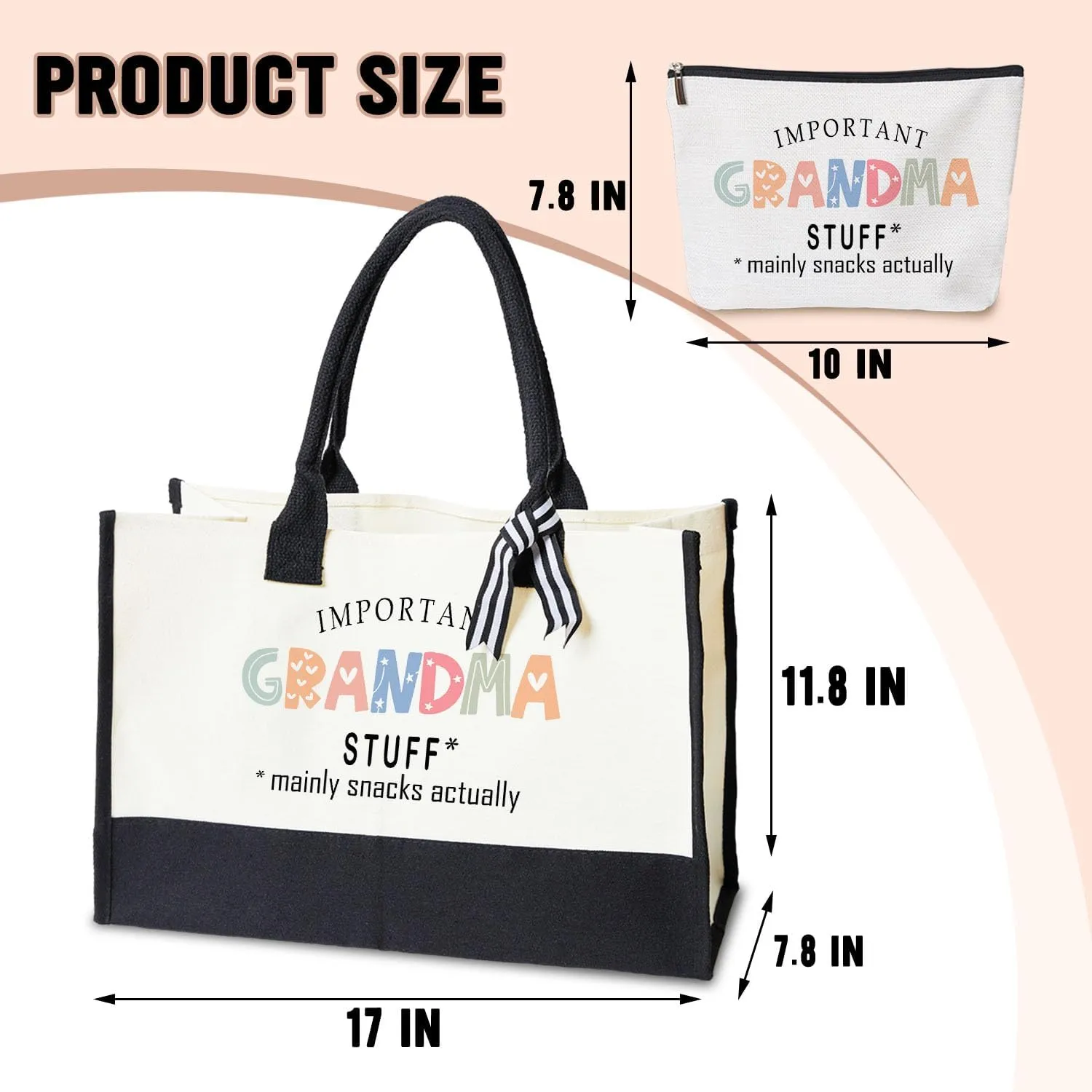 Undergo 2pcs Birthday Gifts For Grandma, Mothers Day Handbag For Nana - Thank You makeup bag For Grandma