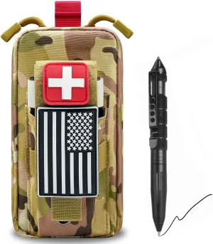 Upgrade 1000D Laser Cut Ifak Pouch Molle, Tactical Molle EMT Belt First Aid Pouches for Backpack Belt