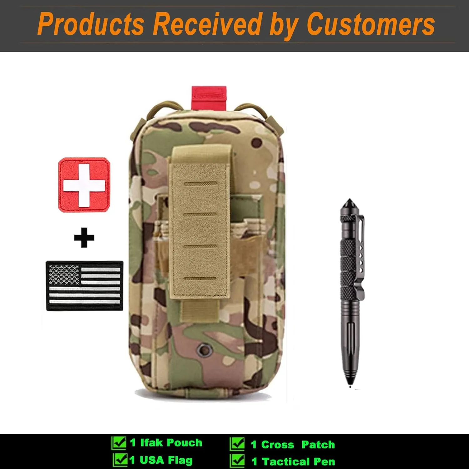 Upgrade 1000D Laser Cut Ifak Pouch Molle, Tactical Molle EMT Belt First Aid Pouches for Backpack Belt