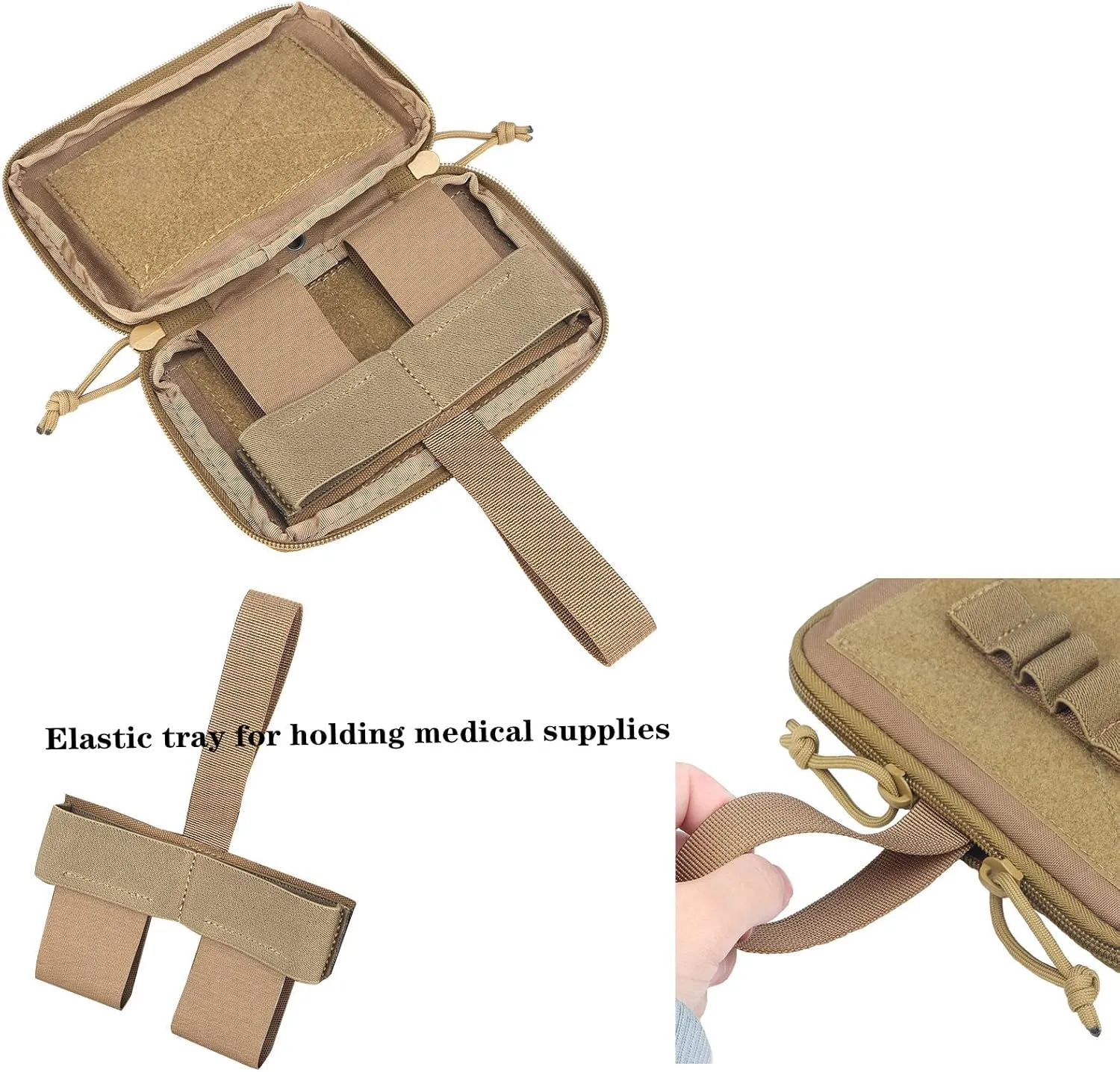 Utility Tactical Medical Pouch Trauma Kit Organizer Tourniquet Holder IFAK Pouch, Emergency EMT Med Kit Tactical First Aid Pouch with Elastic Holder Hook and Loop