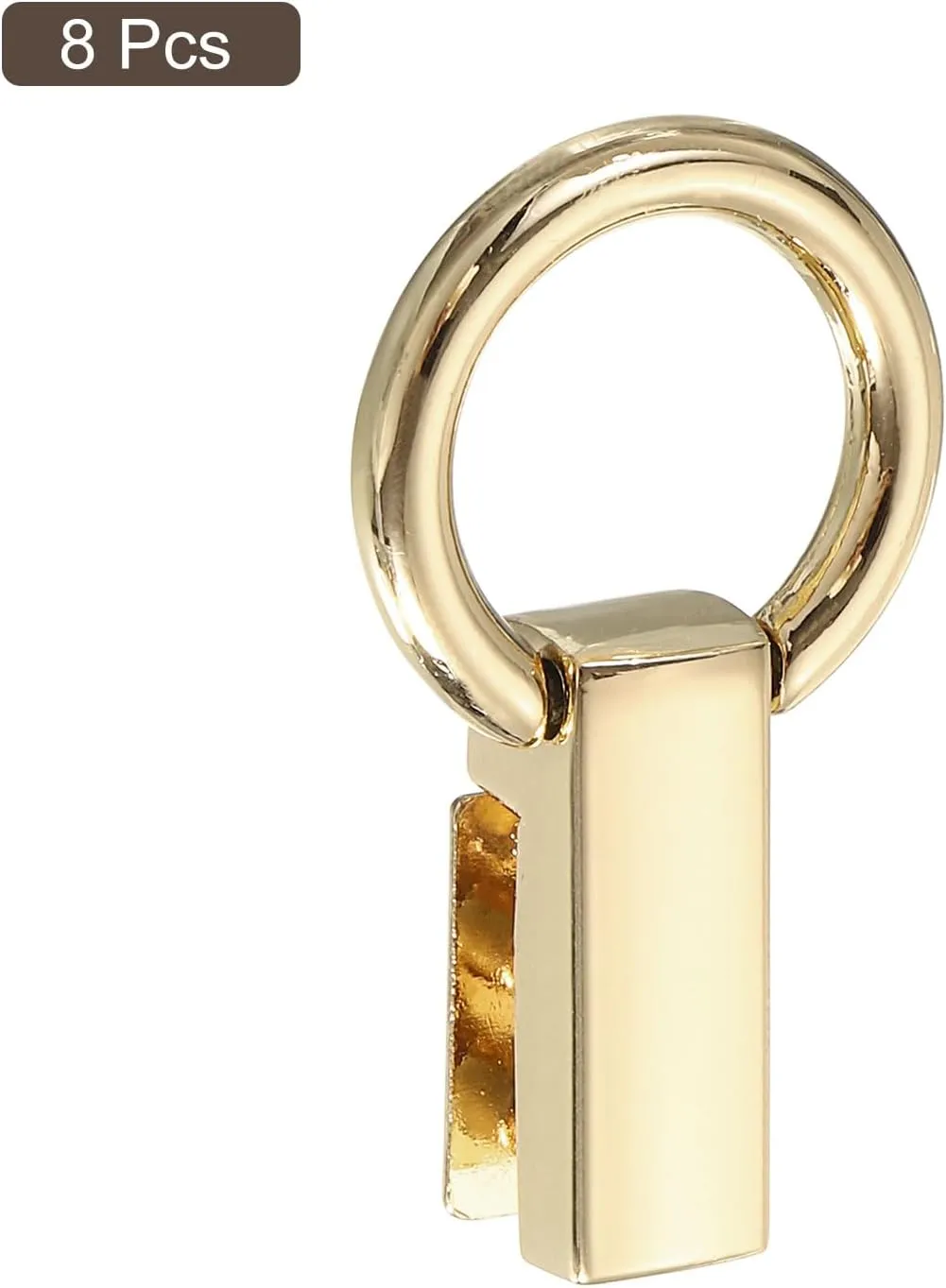 uxcell Bag Side Clip Buckle, 8Pcs 0.28" Metal Suspending Handbag Strap Chain Connector with D Ring for DIY, Purse Crossbody Shoulder (Light Golden, 40mm)