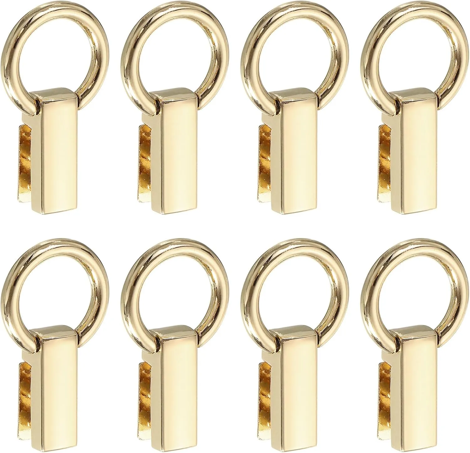 uxcell Bag Side Clip Buckle, 8Pcs 0.28" Metal Suspending Handbag Strap Chain Connector with D Ring for DIY, Purse Crossbody Shoulder (Light Golden, 40mm)