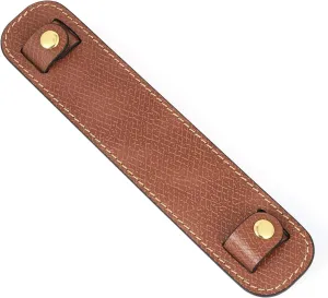 Vachetta Leather Shoulder Pad for Bag Strap, Anti-Slip Shoulder Strap Pad Fit for Longchamp Handbag, Tote Bag, Shopping Bags - Brown,Gold, 7.87 x 1.57 Inch