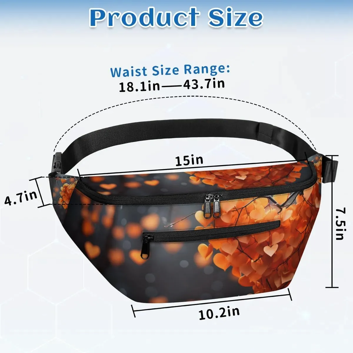 Vague Scenery Sling Bag Crossbody Backpack Chest Daypack for Women Sport Travel Hiking Casual Bag Multipurpose Waist Pack With Zipper Closure Adjustable Strap Shoulder Bag