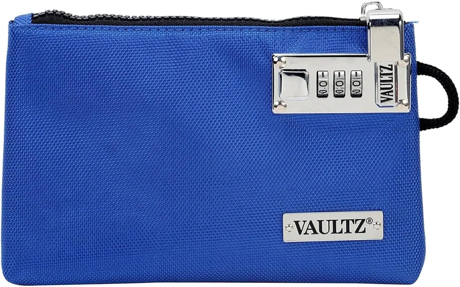 Vaultz Money Bag with Lock - 5 x 8 Inch, Men & Women's Locking Accessories Pouch for Cash, Bank Deposits, Wallet, Medicine, Phone and Credit Cards - BLUE