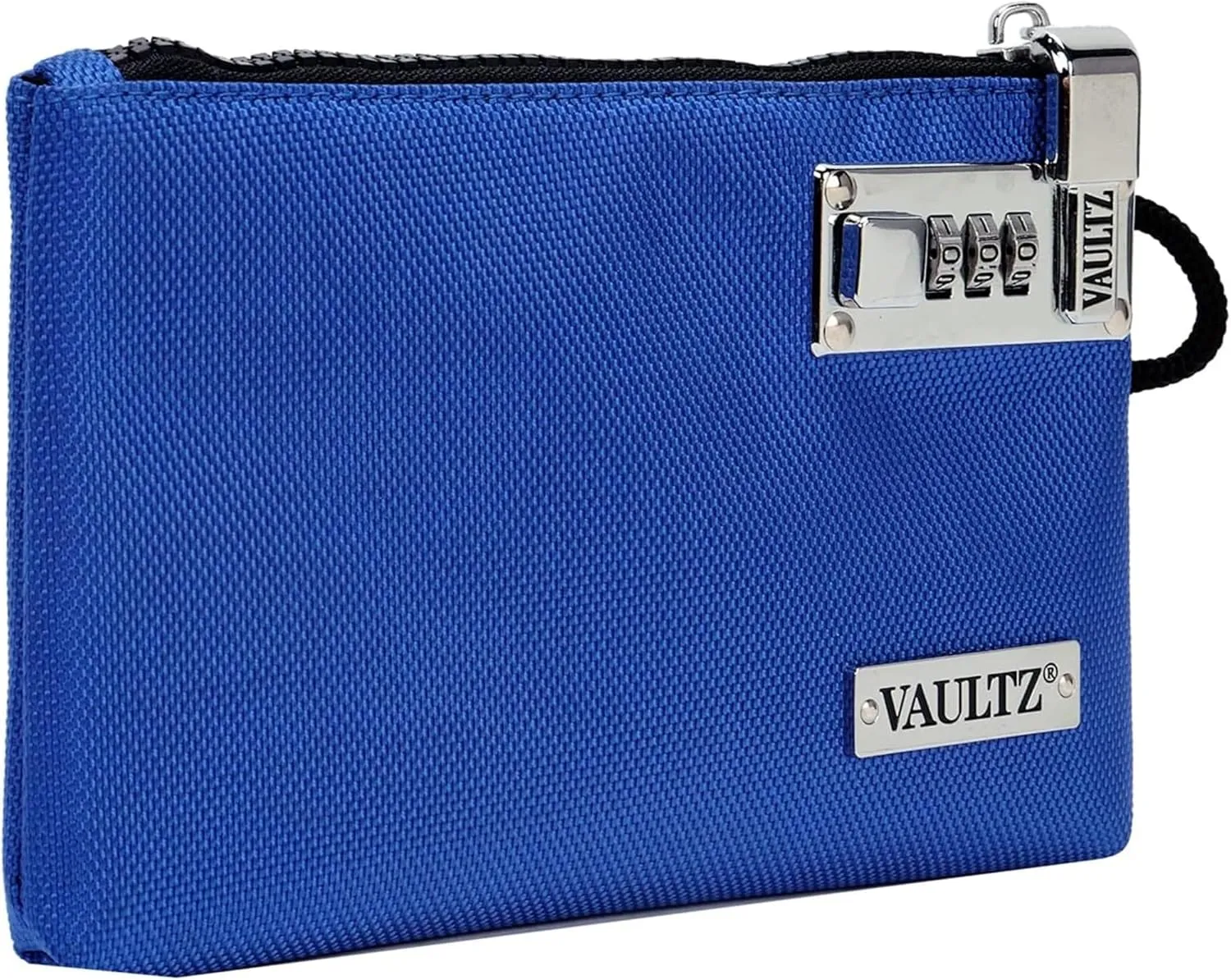 Vaultz Money Bag with Lock - 5 x 8 Inch, Men & Women's Locking Accessories Pouch for Cash, Bank Deposits, Wallet, Medicine, Phone and Credit Cards - BLUE
