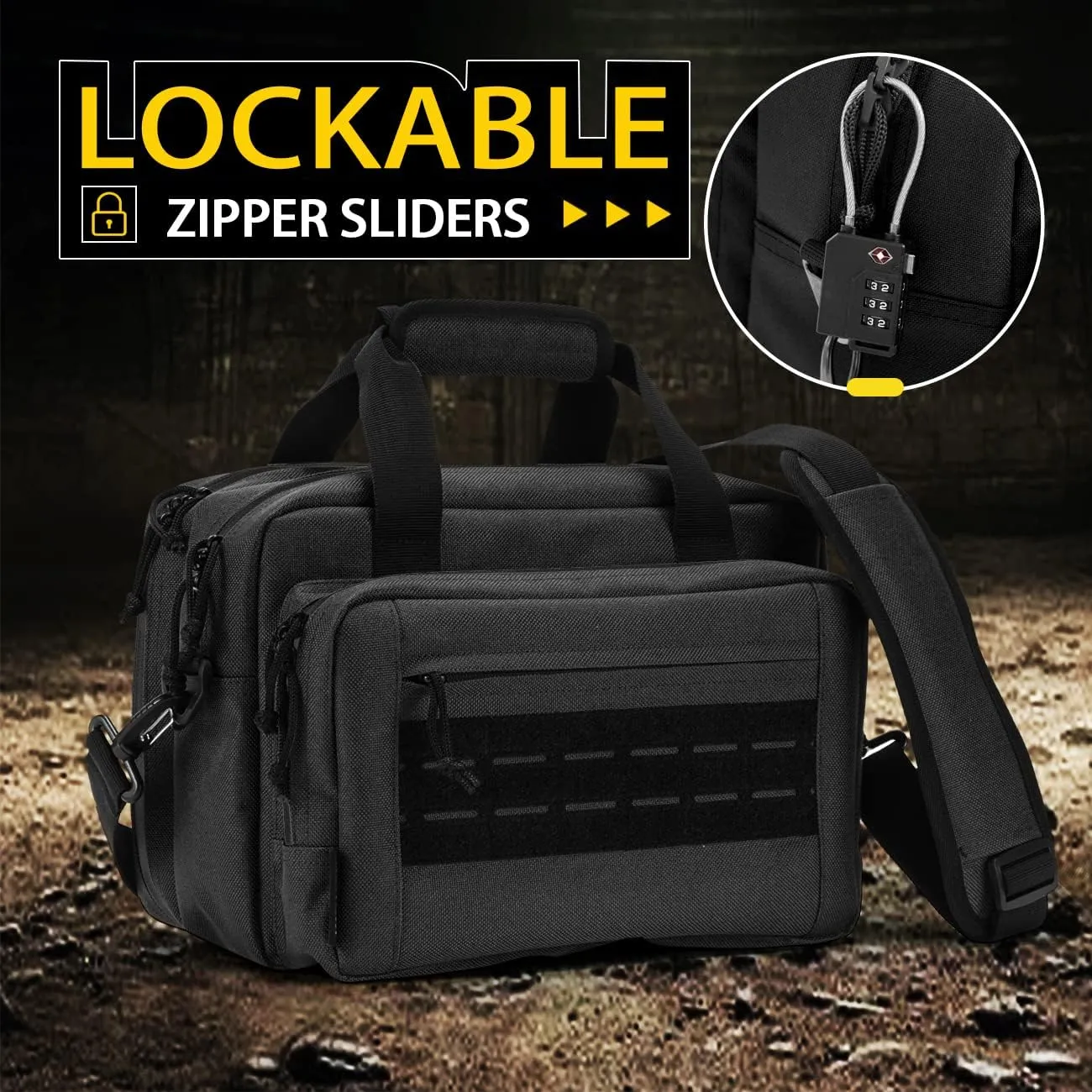 VEAGIA Range Bag,Pistol Case,Gun Range Bags For Handguns And Ammo Pouch 2 Pistols Soft Carrying Shooting Bag