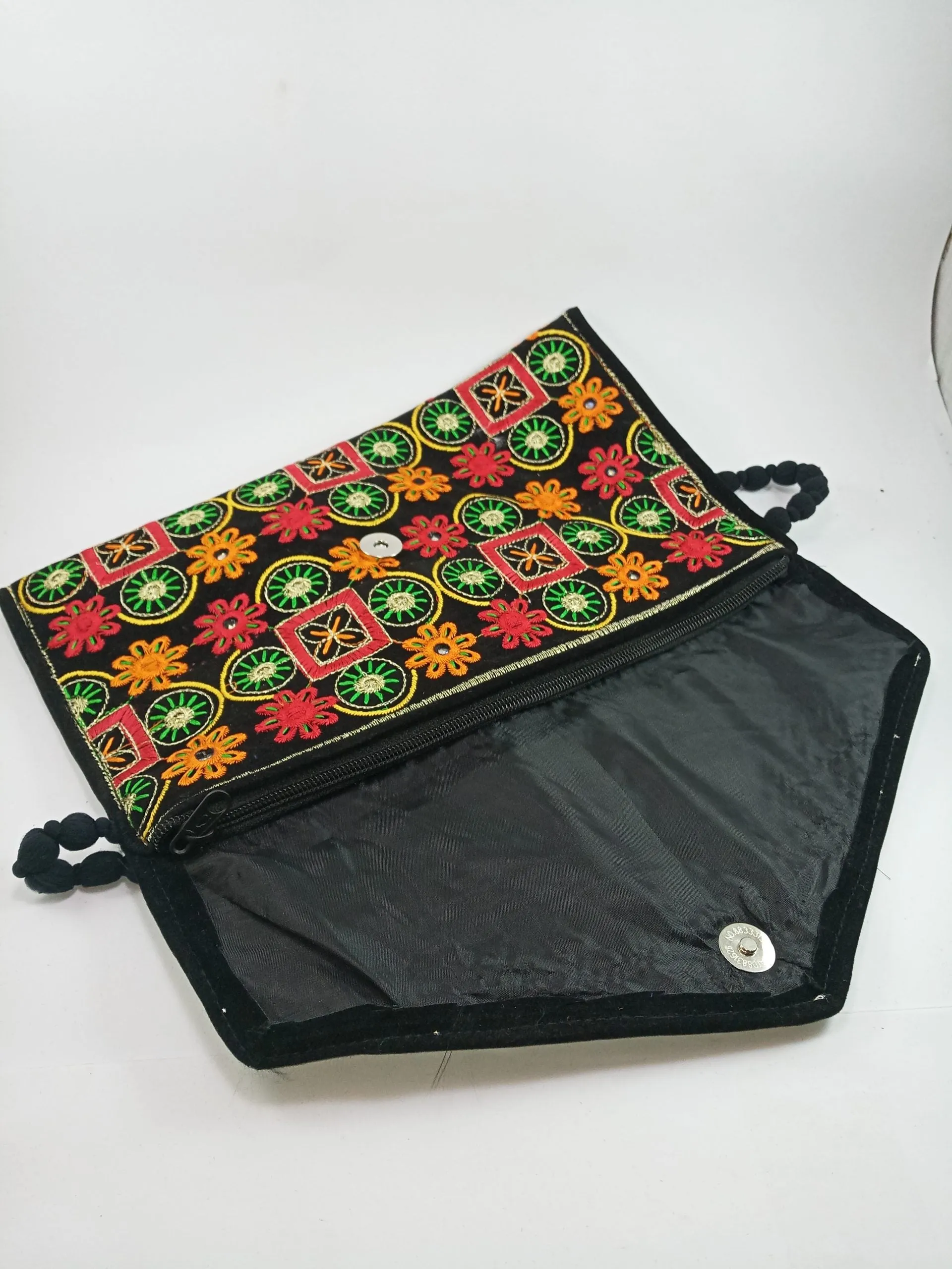 Velvet Shoulder Embroidery Bag