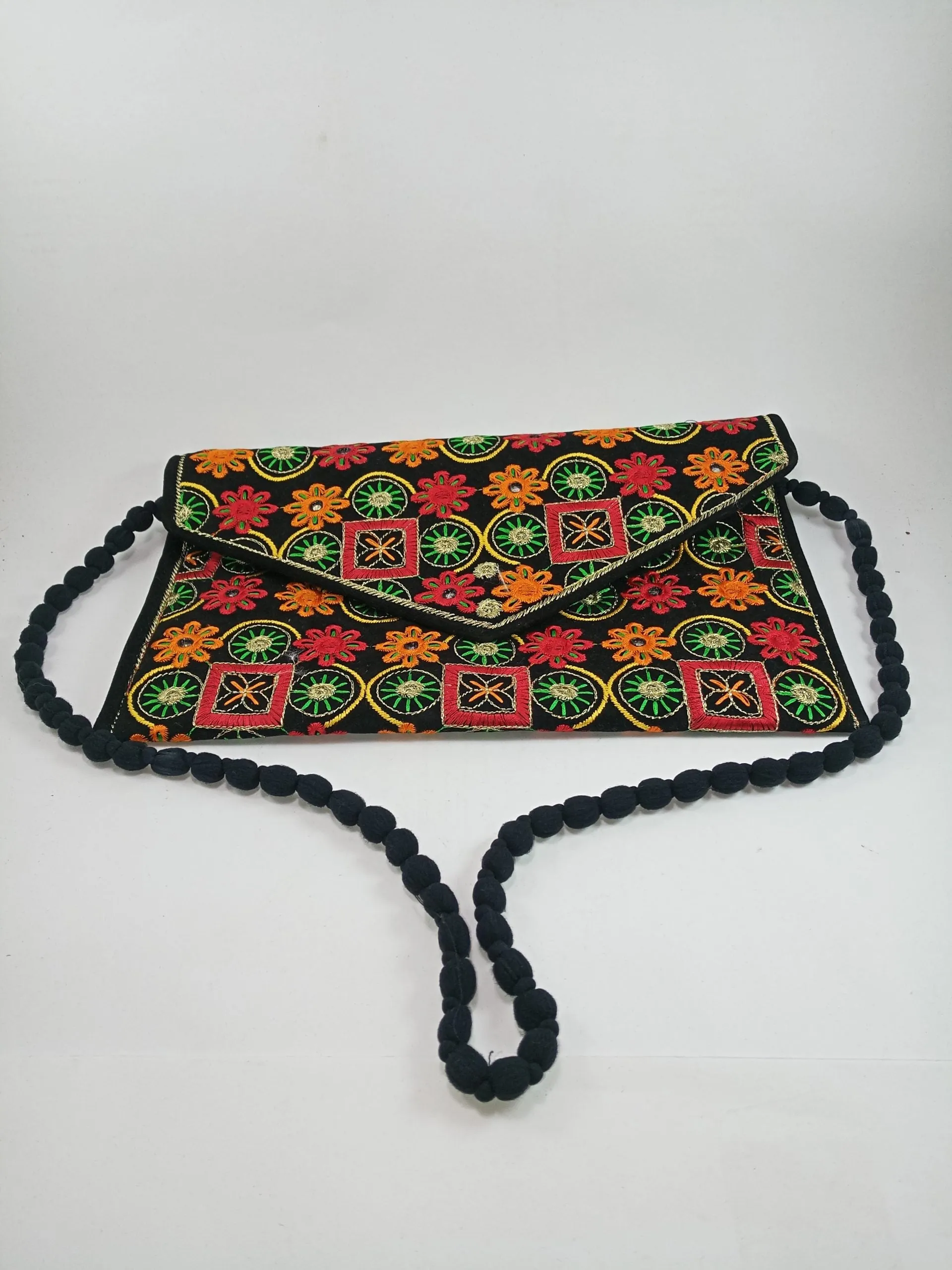 Velvet Shoulder Embroidery Bag