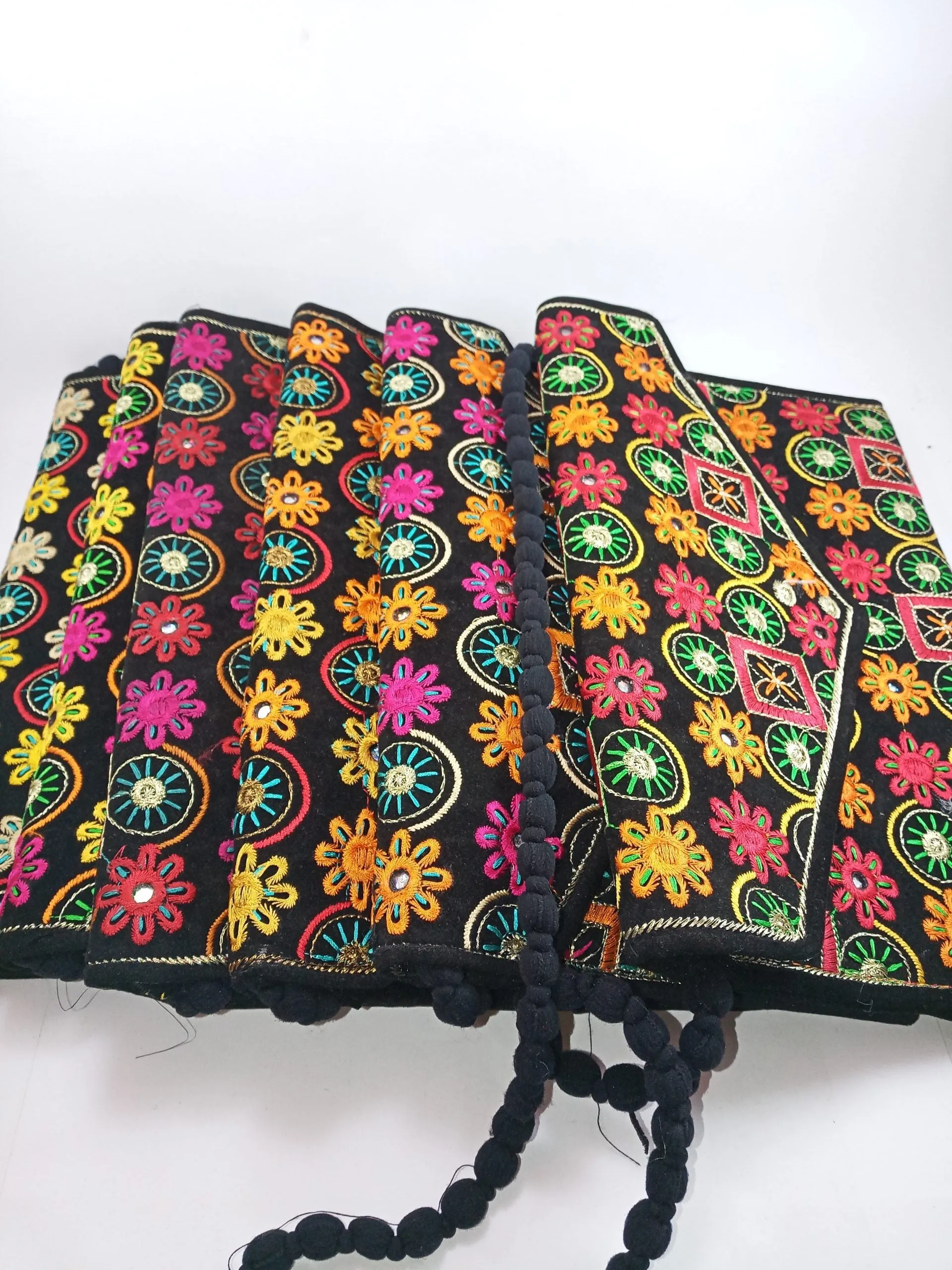 Velvet Shoulder Embroidery Bag