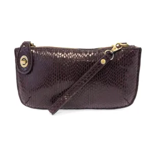 Vera Python Crossbody Wristlet Clutch in Chocolate