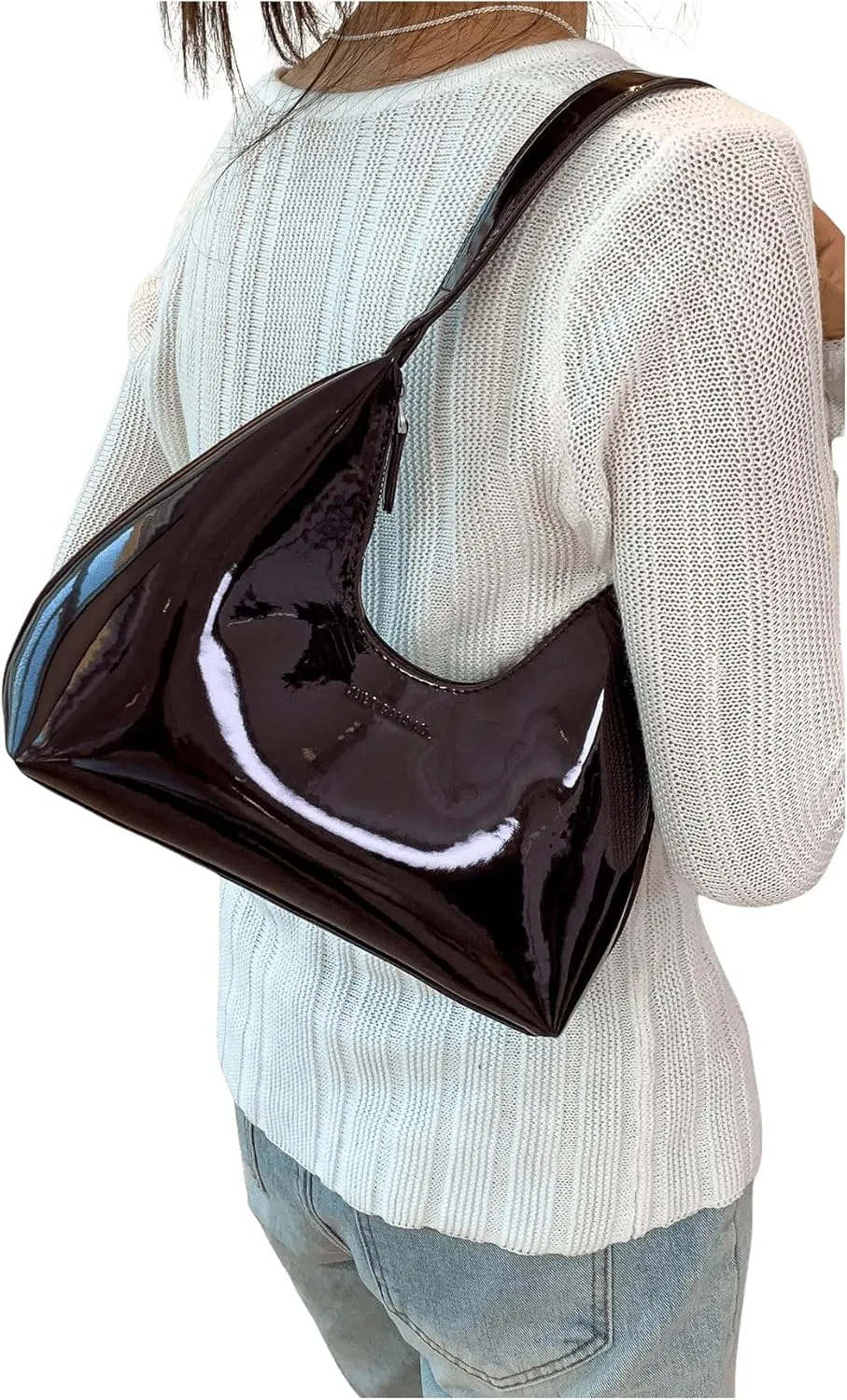 Verdusa Women's Metallic Hobo Shoulder Bags Top Handle Handbag Zipper Purses