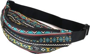 Vibe Festival Gear Fanny Pack for Men Women - Many Prints - Black Holographic Silver Gold Cute Waist Bag for Festival Rave Hiking Running Cycling