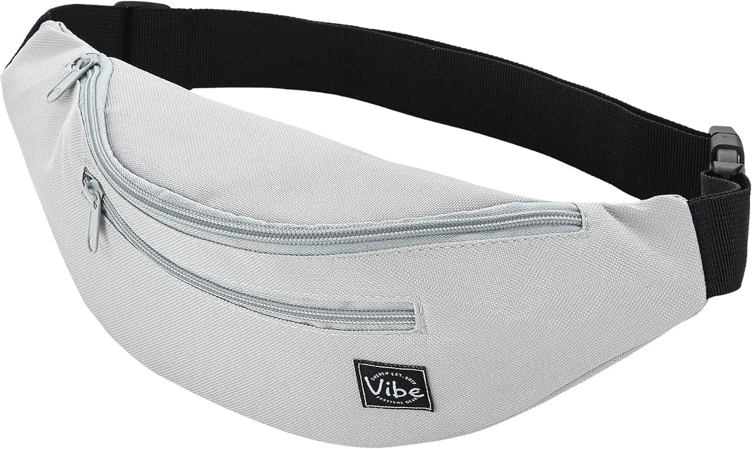 Vibe Festival Gear Fanny Pack for Men Women - Many Prints - Black Holographic Silver Gold Cute Waist Bag for Festival Rave Hiking Running Cycling