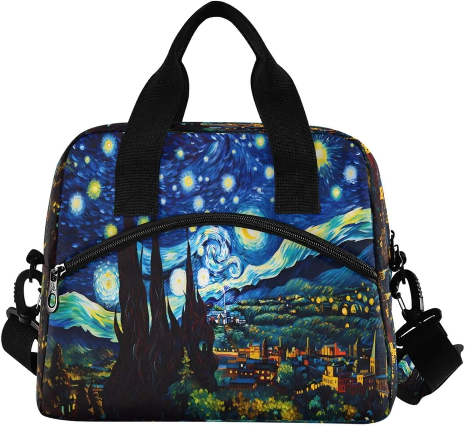 Vintage Starry Sky Lunch Bag, Insulated Lunch Tote Bags Cooler Reusable Lunch Box Food Container with Adjustable Shoulder Strap for Women Men Adults