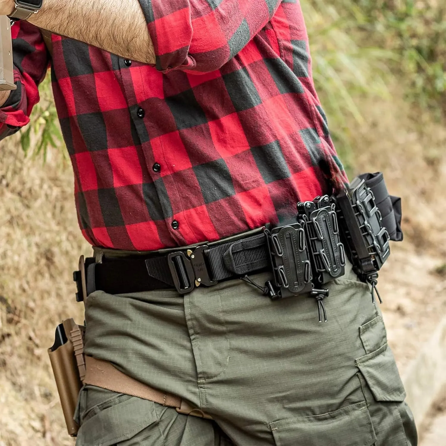 VISMIX Tactical Belt, Quick Release 1.75" MOLLE Battle Belt with Inner Belt and Anti-Slip Pad- Heavy Duty Battle Belts