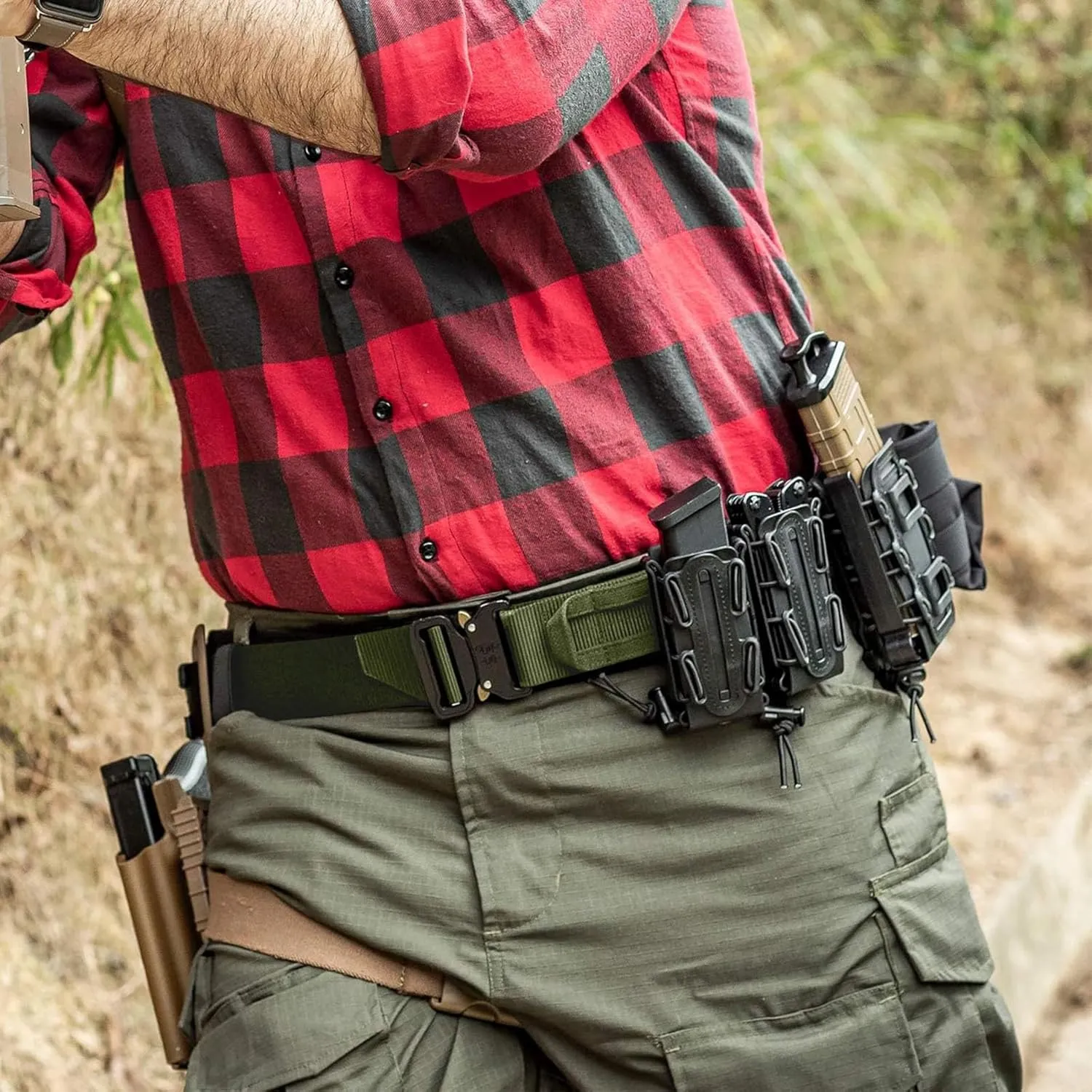 VISMIX Tactical Belt, Quick Release 1.75" MOLLE Battle Belt with Inner Belt and Anti-Slip Pad- Heavy Duty Battle Belts
